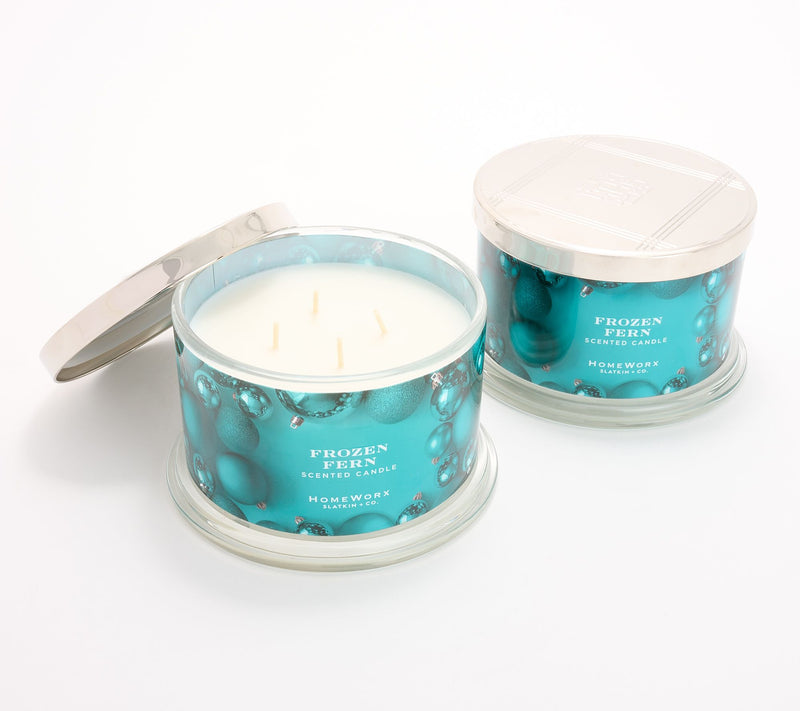 HomeWorx by Slatkin & Co. S/2 18oz Candles Holiday Festivities — Main view