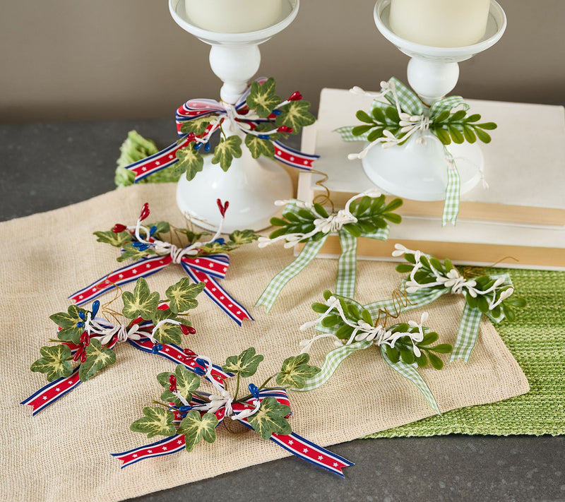 Set of 8 Seasonal Embellishments with Ribbon by Valerie — Main view