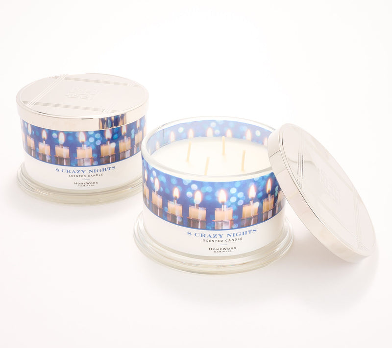 HomeWorx by Slatkin + Co. S/2 (8) Crazy Nights 18-oz Candles — Main view