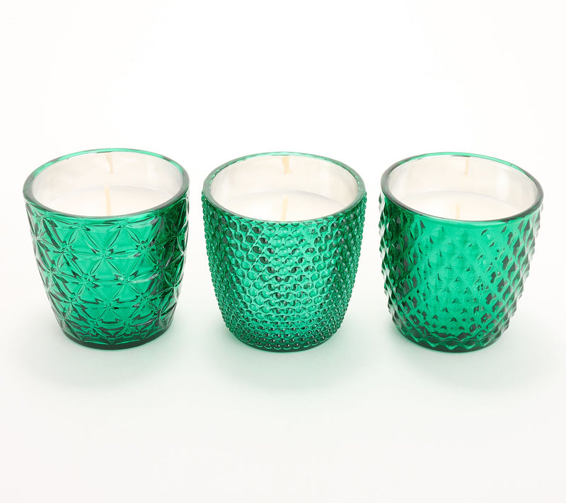 HomeWorx by Slatkin + Co. S/3 4oz Festive Glass Candles — View 6