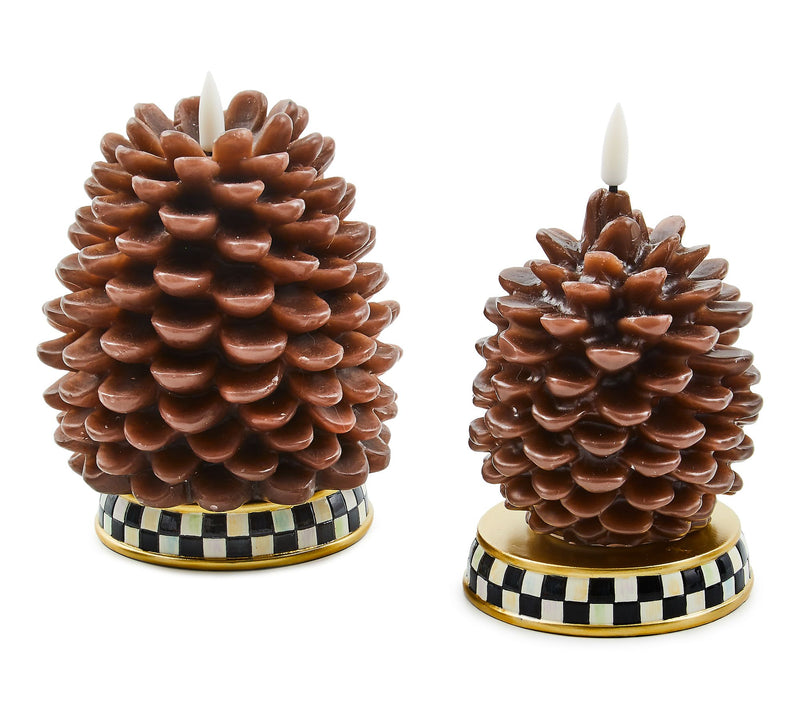 MacKenzie- Childs Set of 2 Pincone Flicker Candles — Main view