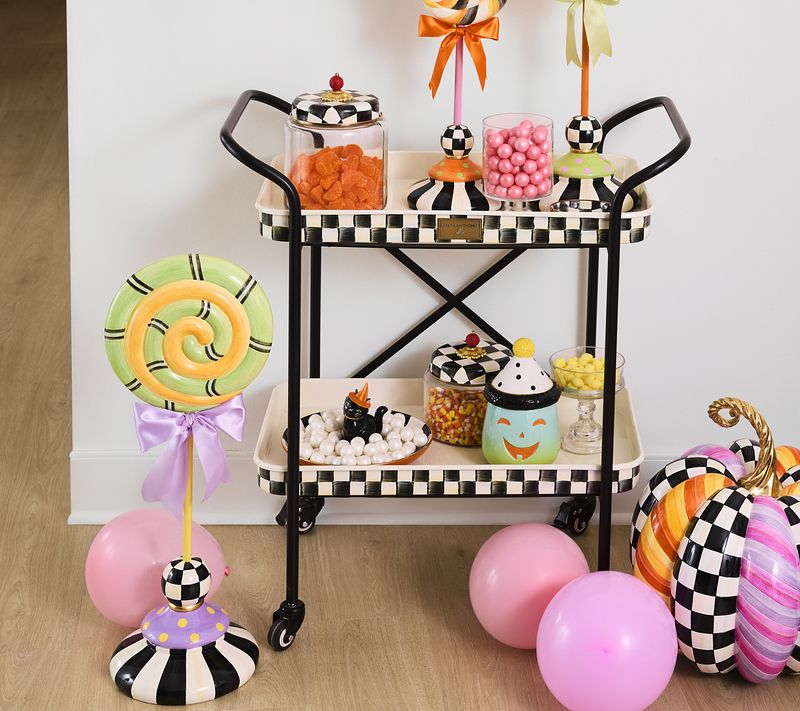 MacKenzie- Childs Trick or Treat Cat Check Candy Dish — View 2