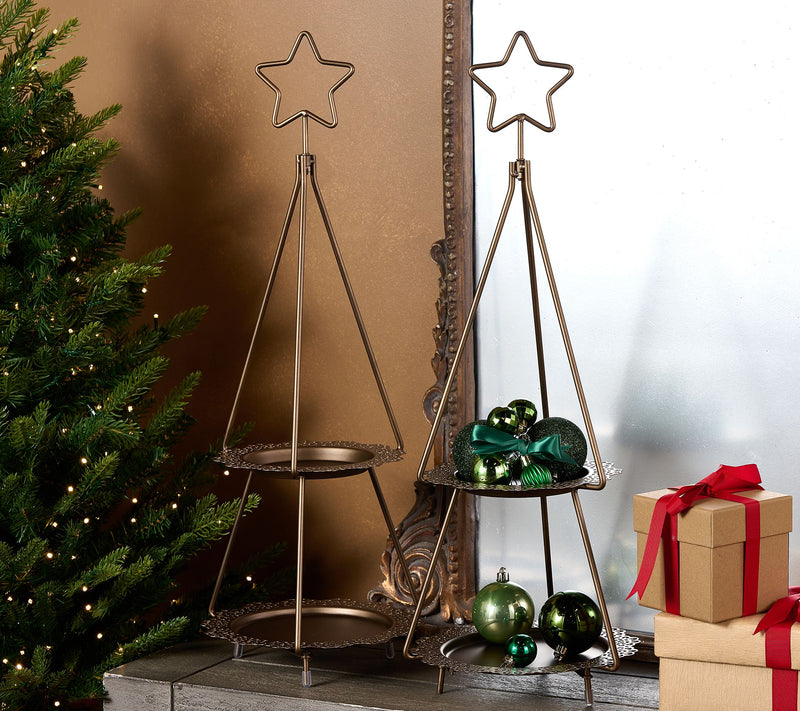 Home Reflections S/2 2-Tier Metal Tree Display Stands — Main view