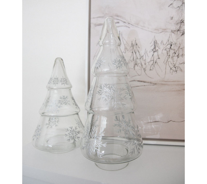 Set of 2 Snowflake Etched Glass Trees by Lauren McBride — View 5