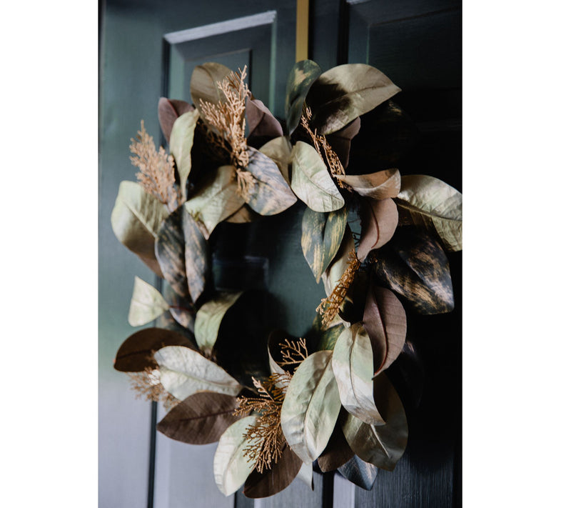 23" Magnolia Leaf Holiday Wreath by Lauren McBride — View 3