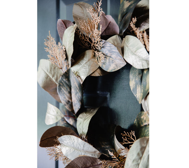 23" Magnolia Leaf Holiday Wreath by Lauren McBride — View 5