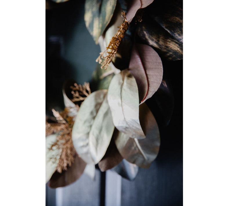 23" Magnolia Leaf Holiday Wreath by Lauren McBride — View 4