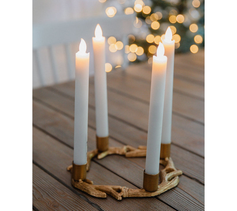 8" Round Antler Taper Holder w/ Wax LED Tapers by Lauren McBride — View 7