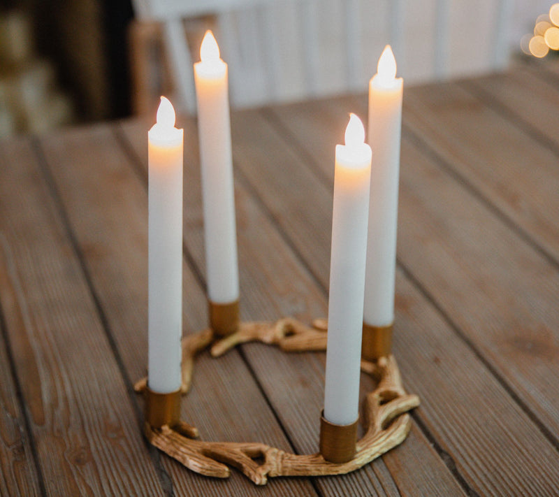 8" Round Antler Taper Holder w/ Wax LED Tapers by Lauren McBride — View 6