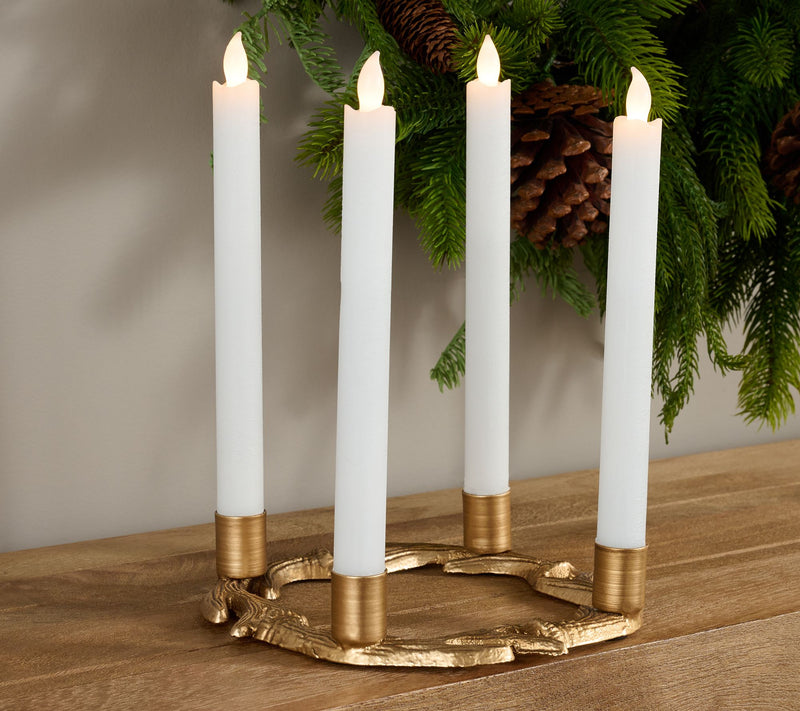 8" Round Antler Taper Holder w/ Wax LED Tapers by Lauren McBride — Main view