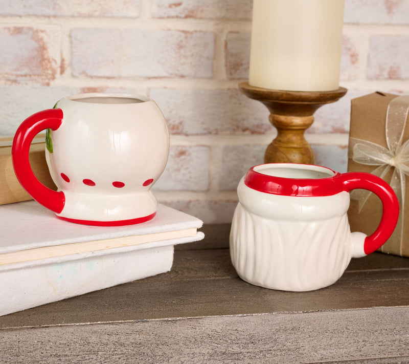 Mr. Christmas (2) Oversized 20-ounce Santa Mugs with Gift Bags — View 2