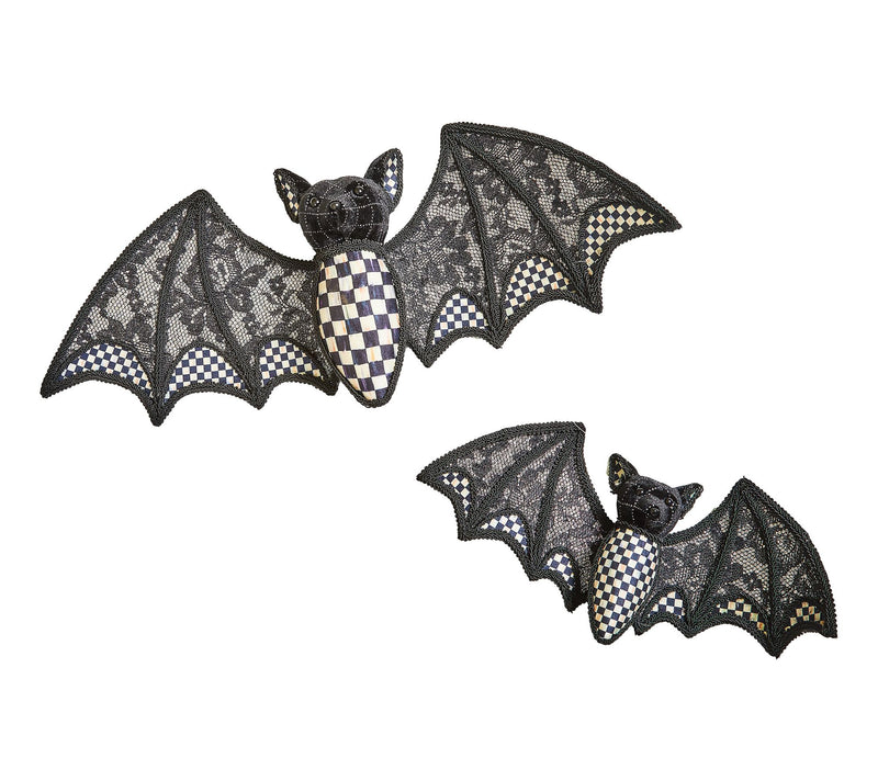 MacKenzie- Childs Set of 2 Hanging Velvet Check Bats — Main view