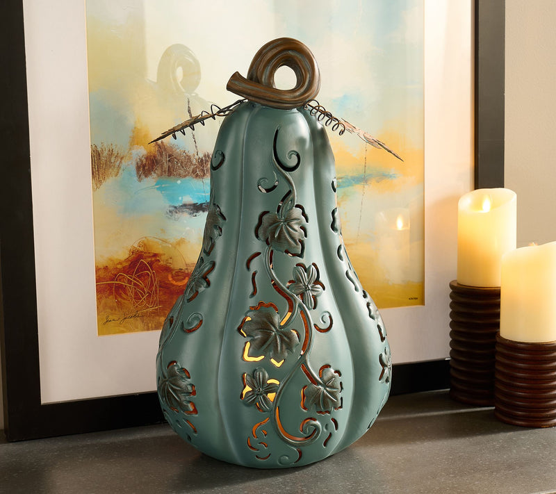Indoor/Outdoor 19" Illuminated Oversized Gourd by Valerie — View 18