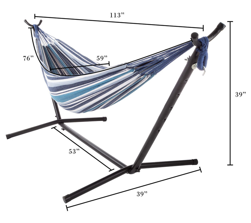 Pure Garden Fabric Hammock with Stand for Travel Backyard Fun — View 4