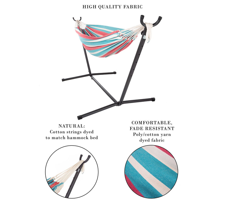 Pure Garden 2-Person Hammock with Stand Brazilian-Style Swing — View 2