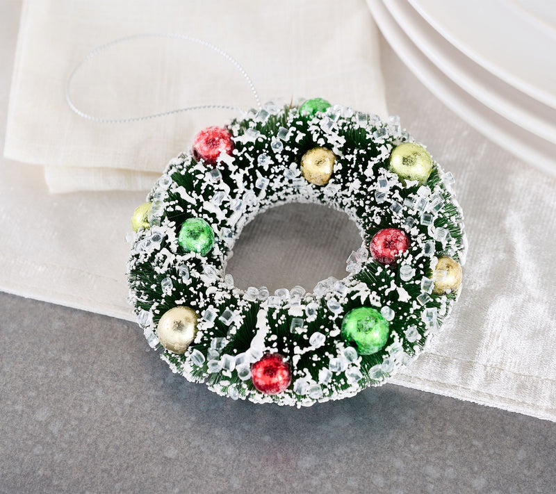 Set of 6 Bottlebrush Napkin Rings with Ornaments by Valerie — View 2