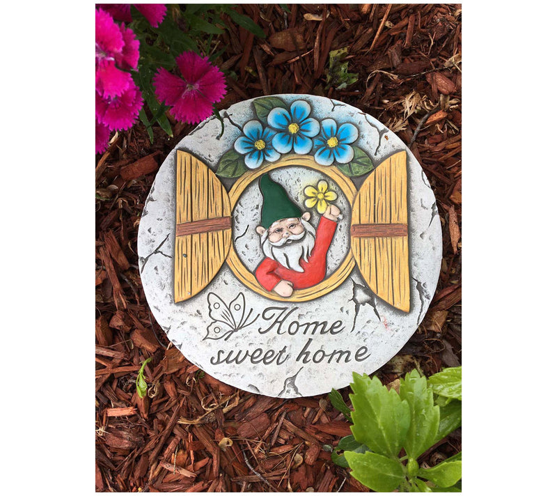 Santa's Workshop 10" Cement Gnome Stepping Stone — View 3