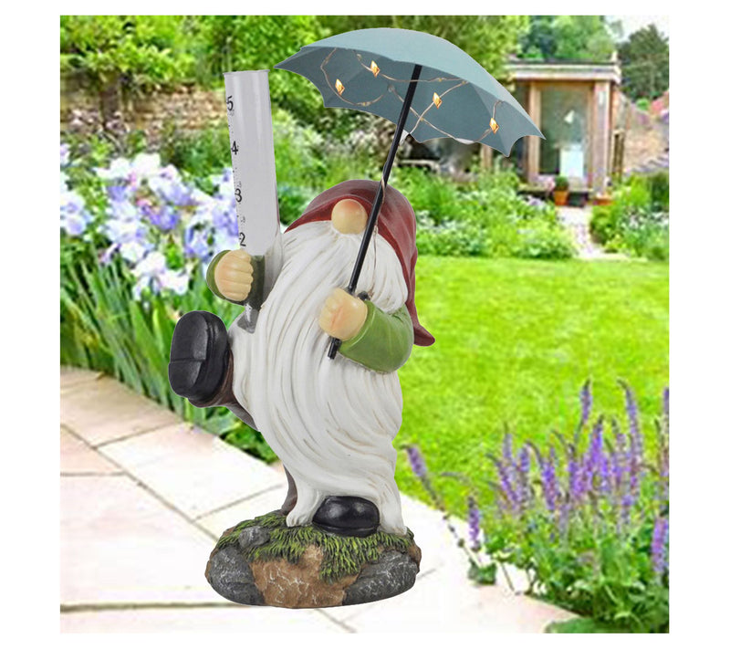 Santa's Workshop 12" Solar Gnome Rain Gauge — View 2