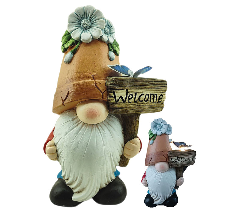 Santa's Workshop 15.7" Resin Solar Welcome Flowerpot Hat Gnome — View 5