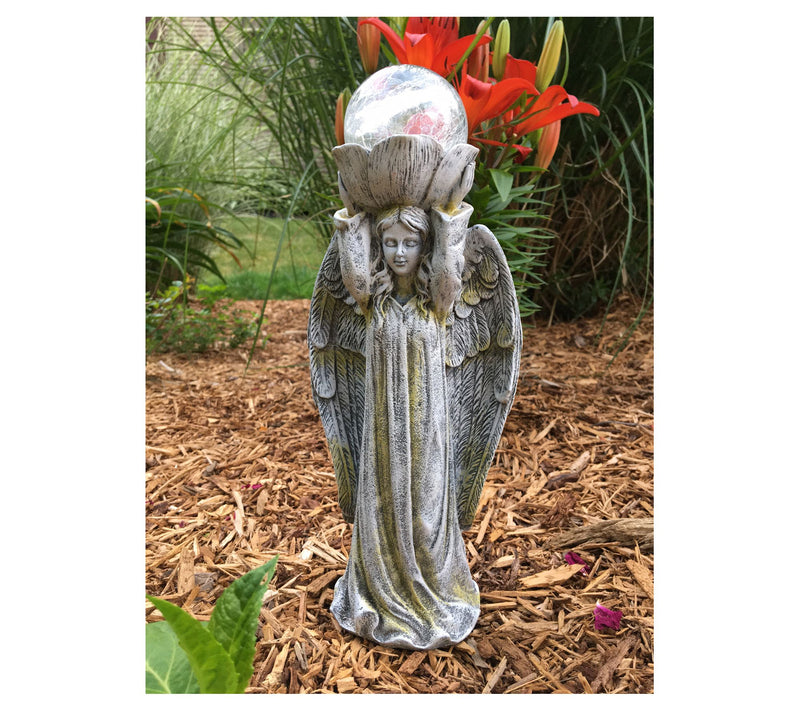 Santa's Workshop 11.4" Solar Angel with Glass Ball — View 3
