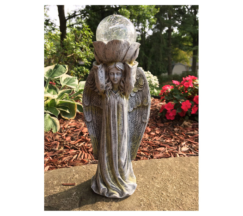Santa's Workshop 11.4" Solar Angel with Glass Ball — View 2
