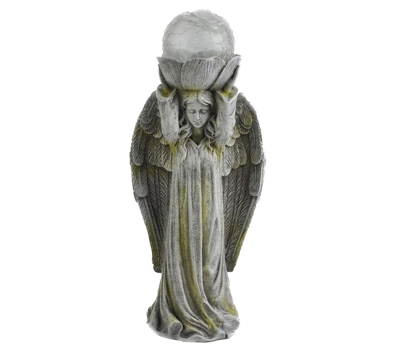 Santa's Workshop 11.4" Solar Angel with Glass Ball — Main view