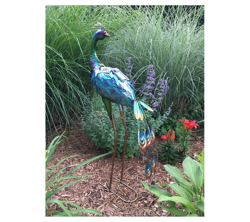 Santa's Workshop 30.5" Iron Solar Peacock — View 2