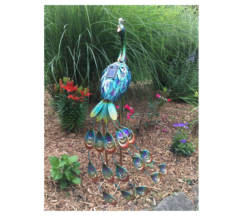 Santa's Workshop 30.5" Iron Solar Peacock — View 3
