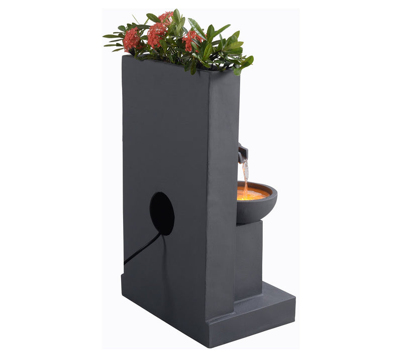Teamson Home 29.13" Outdoor Water Fountain, LED  Lights, Gray — View 6