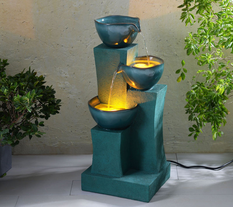 Teamson 3-Tier 29" LED Outdoor Water Fountain — View 7