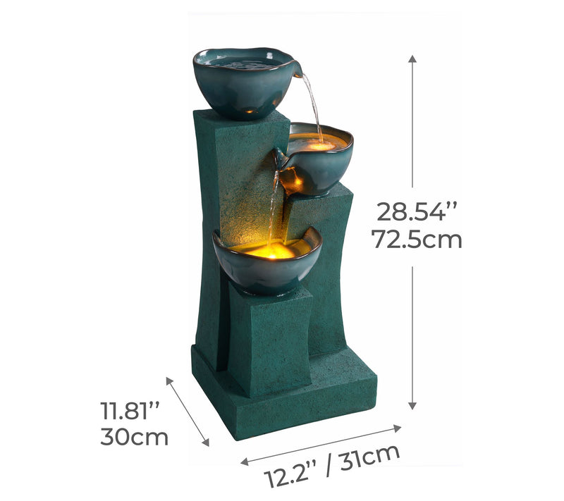 Teamson 3-Tier 29" LED Outdoor Water Fountain — View 5