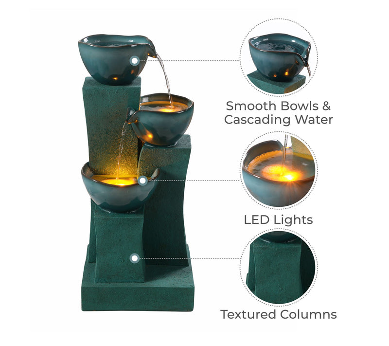 Teamson 3-Tier 29" LED Outdoor Water Fountain — View 4
