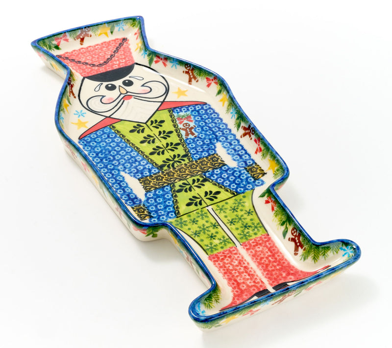 Lidia's Polish Pottery Hand Painted Nutcracker Serving Platter — Main view