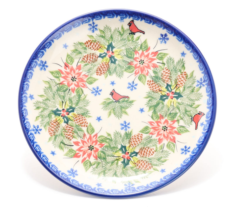 Lidia's Polish Pottery Hand Painted Holiday 7.5" Dessert Plate — Main view