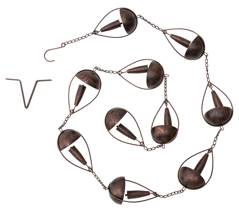 Glitzhome 8.5ft Faux Copper Bowl/Bell Shaped Rain Chain — View 8