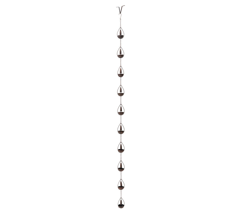 Glitzhome 8.5ft Faux Copper Bowl/Bell Shaped Rain Chain — View 4