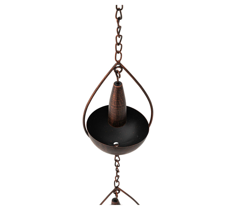 Glitzhome 8.5ft Faux Copper Bowl/Bell Shaped Rain Chain — View 5