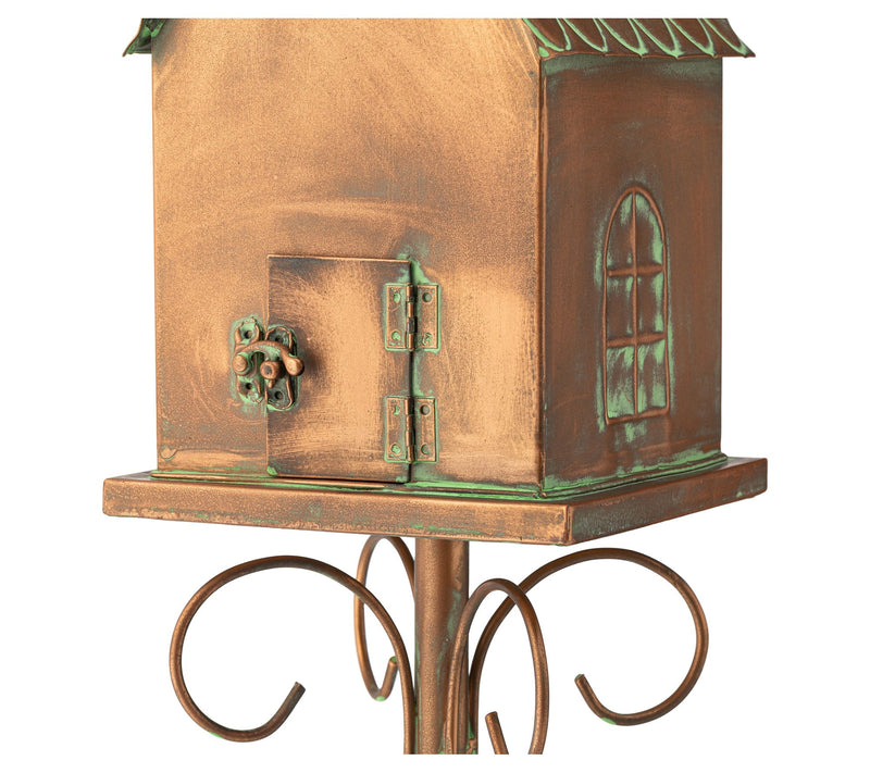 Glitzhome 53'' Metal Church Garden Birdhouse with Stake — View 7