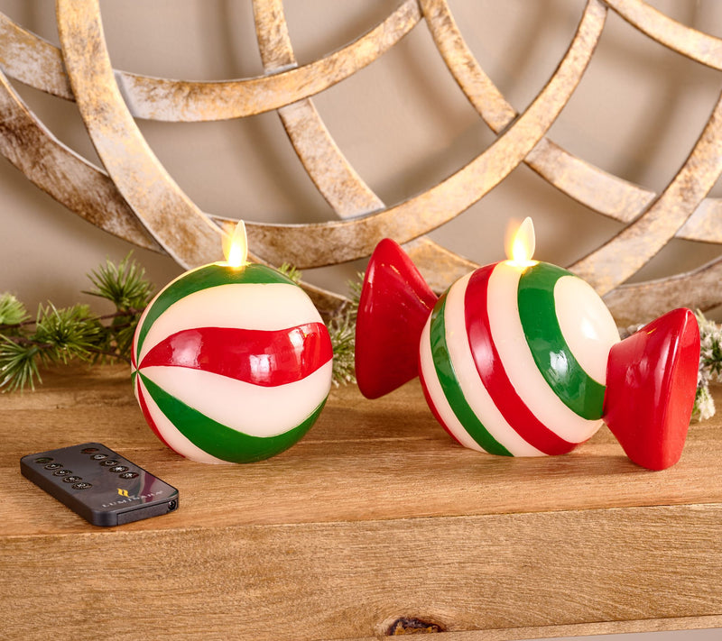 Luminara Flameless Set of 2 Holiday Candy Figurals — View 7