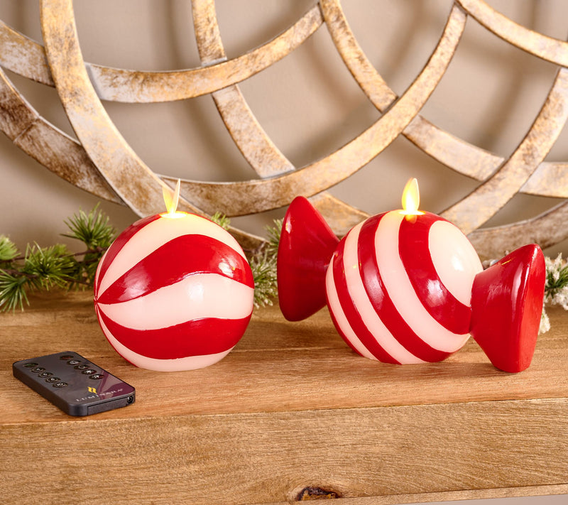 Luminara Flameless Set of 2 Holiday Candy Figurals — View 4