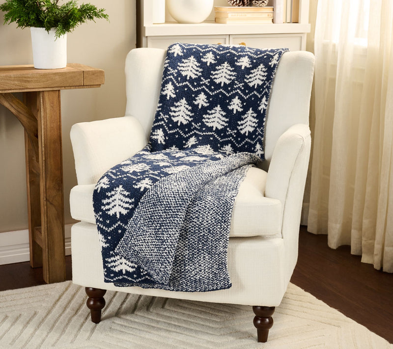 Sister Road by JG Fair Isle Tree 60" x 70" Knit Throw Blanket — View 6