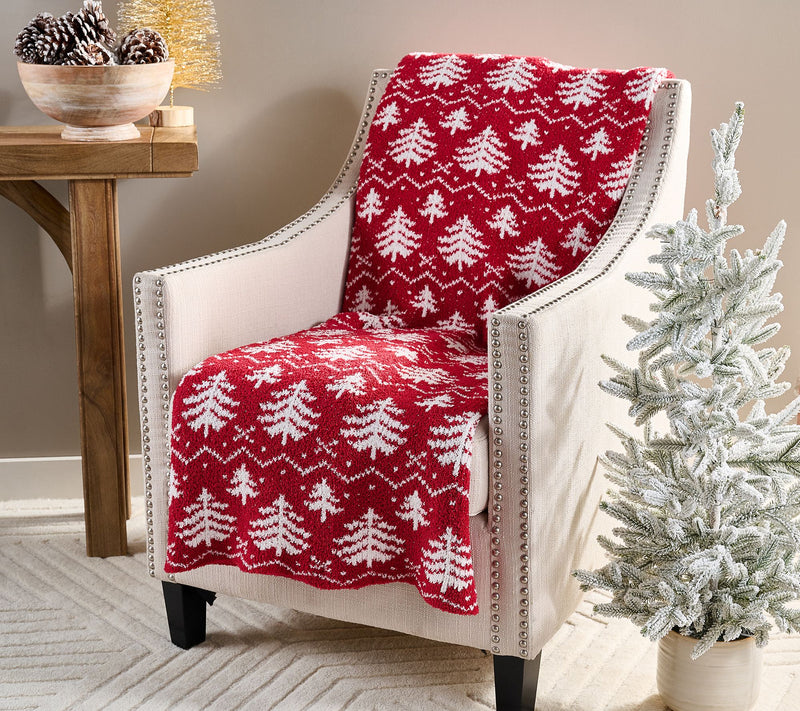 Sister Road by JG Fair Isle Tree 60" x 70" Knit Throw Blanket — View 3