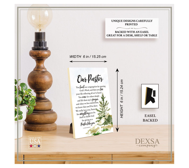 Dexsa Our Pastor Woodland Grace Series Wood Plaque — View 4