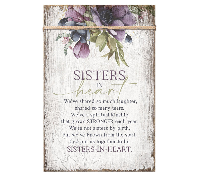Dexsa Sisters In Heart Wood Wall Plaque with Easel 6"x9" — Main view