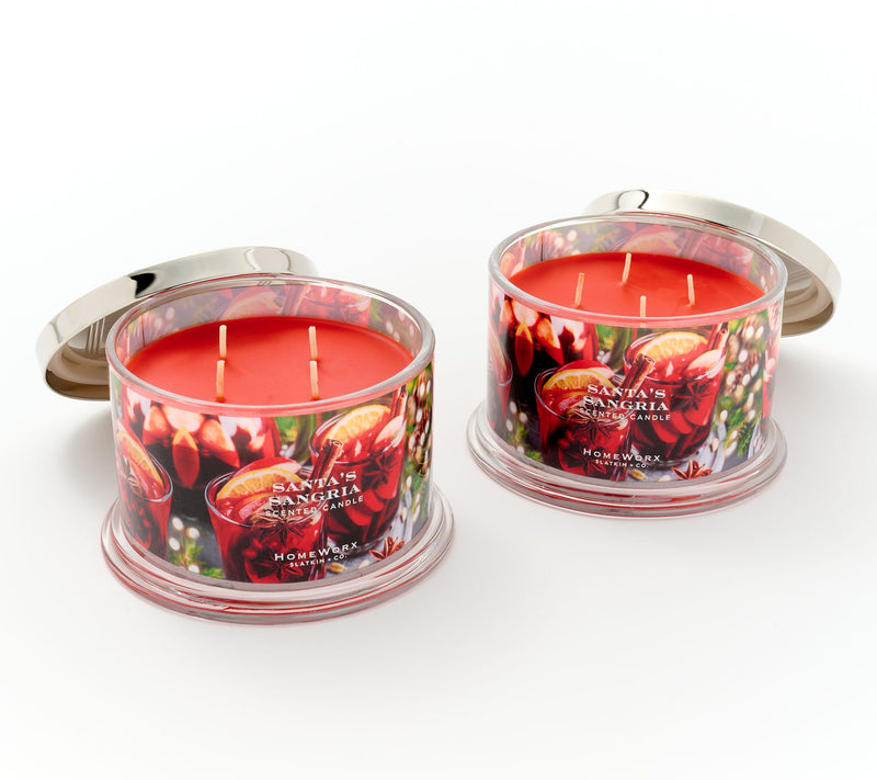 HomeWorx by Slatkin + Co. S/2 Santa's Sangria 18oz Candles — Main view