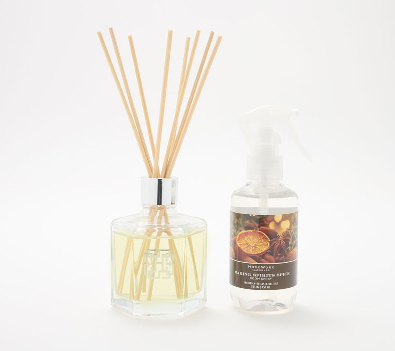 HomeWorx by Slatkin & Co. Holiday Reed Diffuser & Room Spray Set — Main view