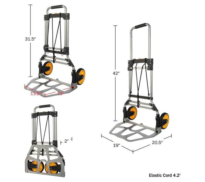 Stalwart Dolly Cart with Collapsible Handle — View 6