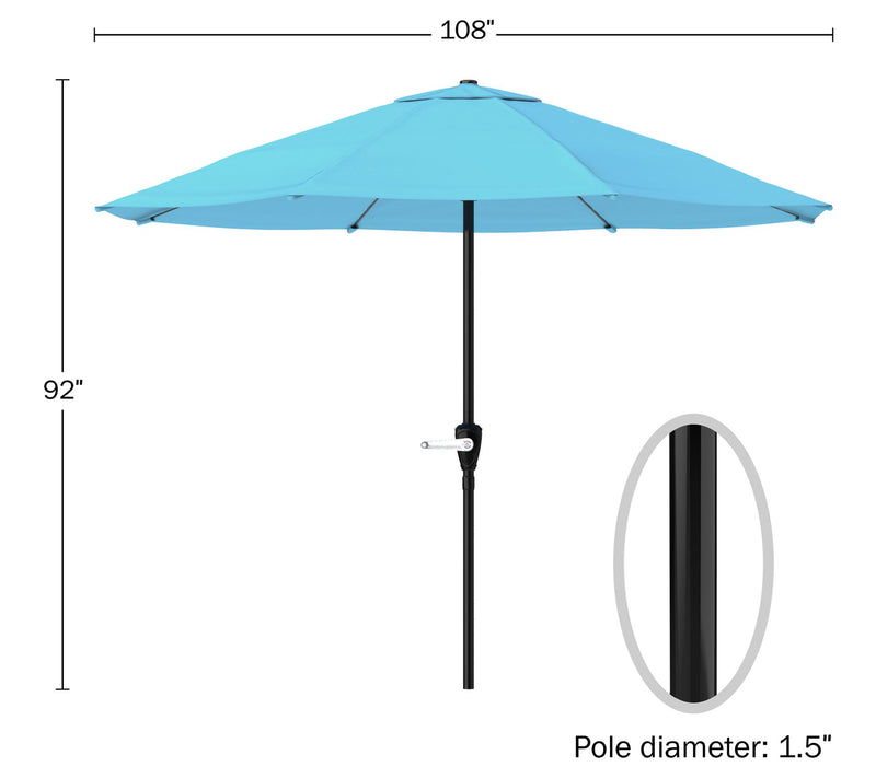 Pure Garden 9' Easy Crank Patio Umbrella Vented  Canopy — View 2