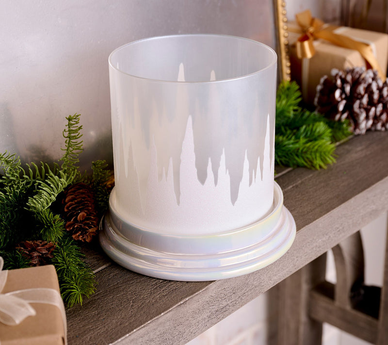 HomeWorx by Slatkin + Co. Iridescent Icicle Glass Hurricane — Main view