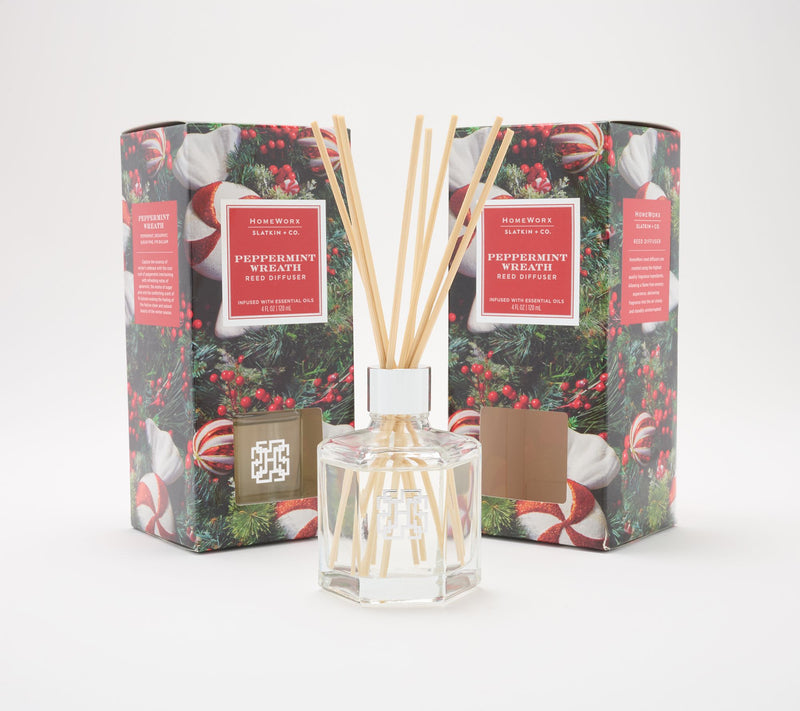 HomeWorx by Slatkin + Co. S/2 Peppermint Wreath Diffusers — Main view